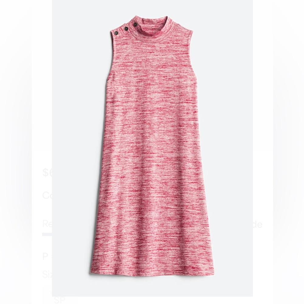 MARKET & SPRUCE Laverne Button Detail Knit Dress Red Sleeveless